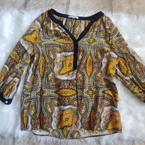 Madewell Broadway & Broome Paisley Silk Blouse M